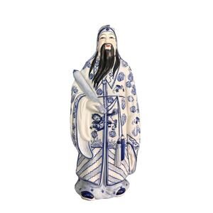 Vintage Chinese Large Blue White Porcelain Wiseman God (Fu-Xing)